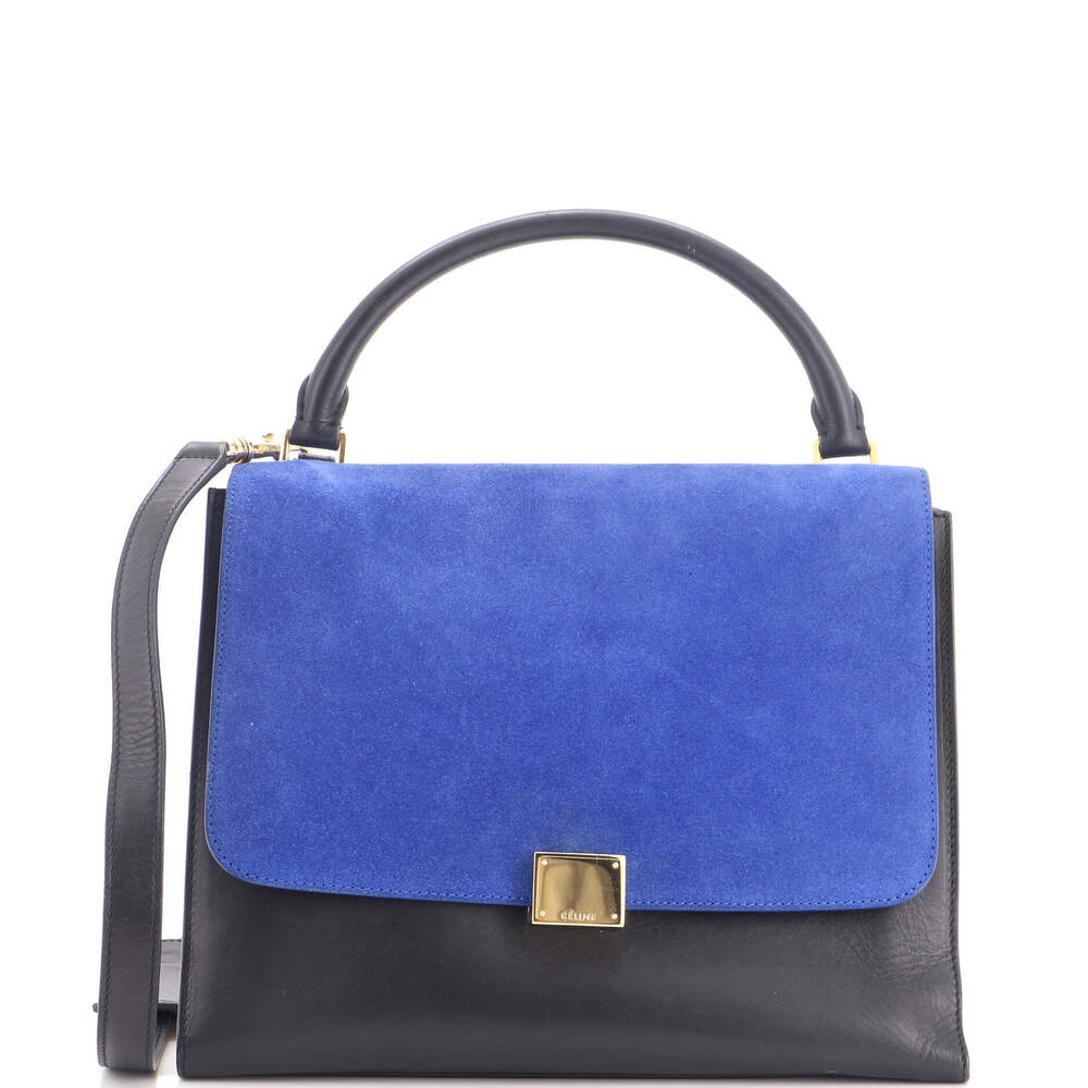 Celine Medium Tricolor Trapeze Bag Suede
